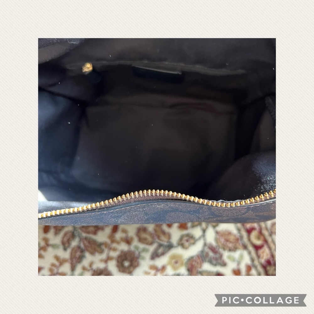 Used 1X Coach Walnut Brown/Black Pennie Signature Leather Crossbody Bag - Picture 10 of 11